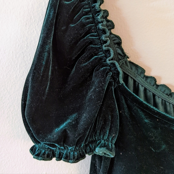 Altar'd State dark green velvet mini dress, size small - Picture 3 of 4